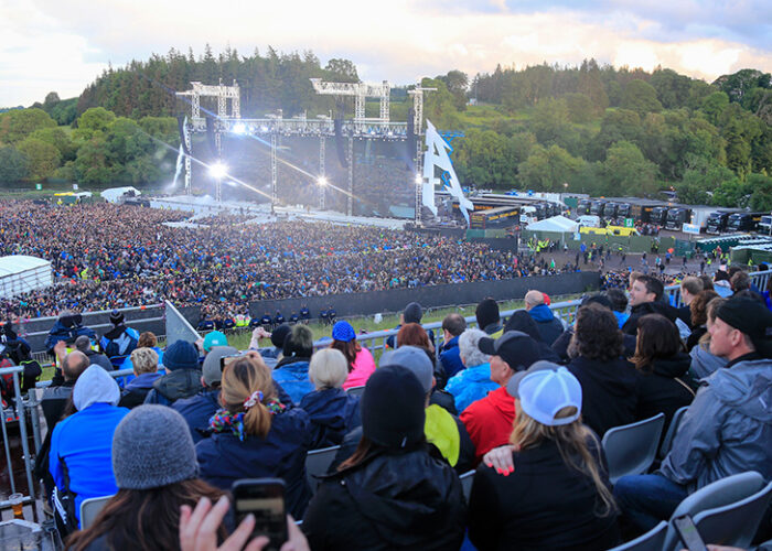 VIP area overlooking stage at Slane Castle