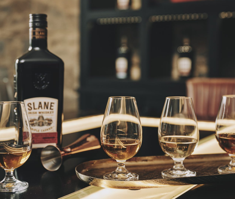 Slane Castle Whiskey and glasses