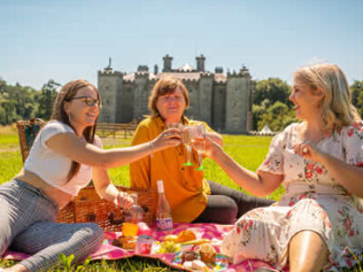 Picnic in sunshine outside Slane Castle