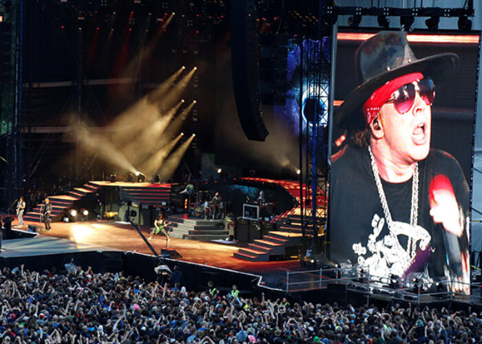 Guns n Roses on stage large screen