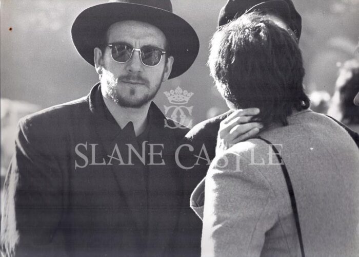 Elvis Costello in a growd Slane Castle