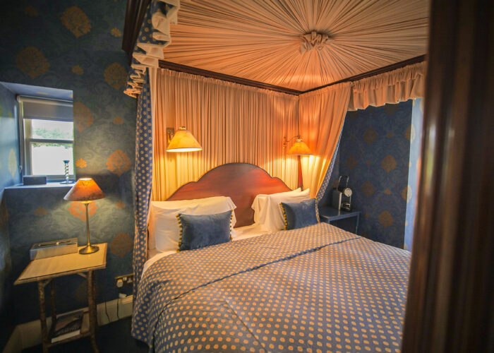 The inside canopy of a four poster bed in Slane Castle