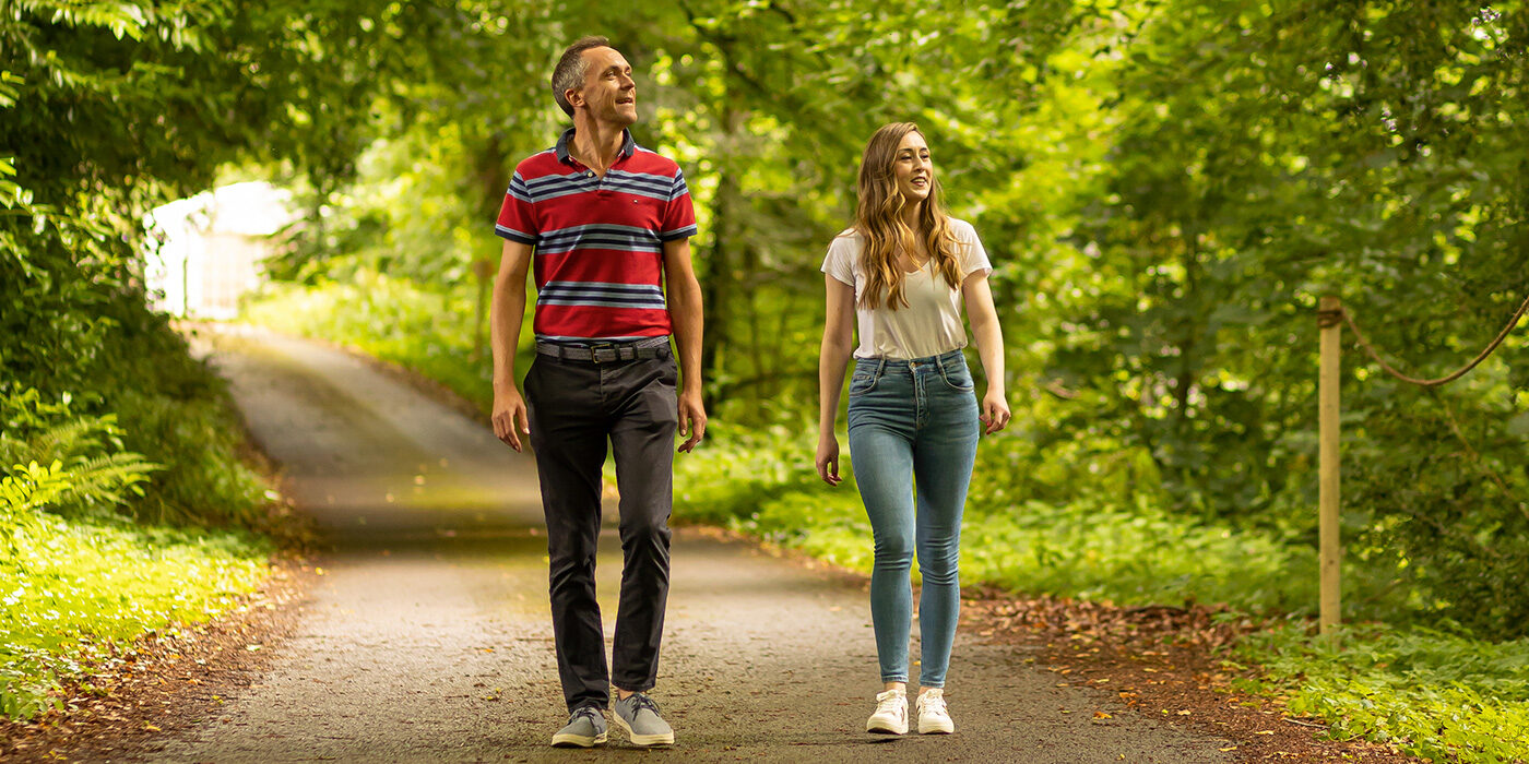 A couple walking the Walking Trail at Slane Castle