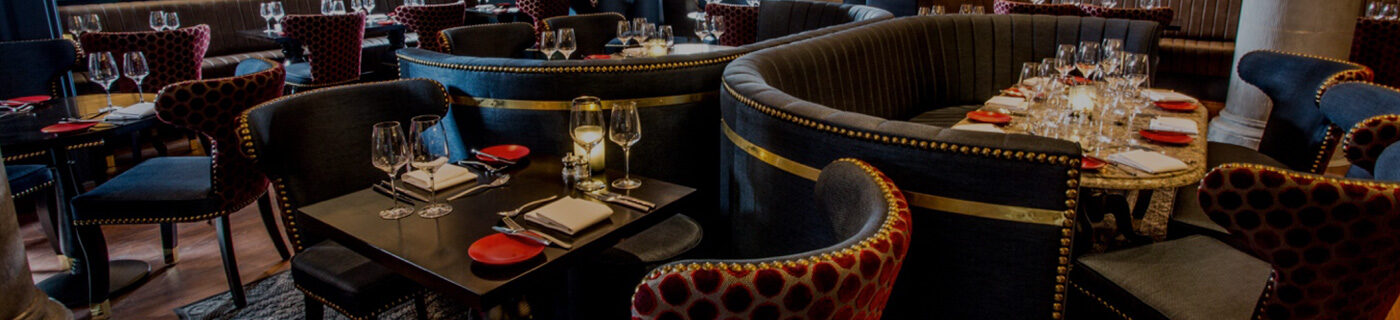 Tables and chairs in the Gandon Room Restaurant
