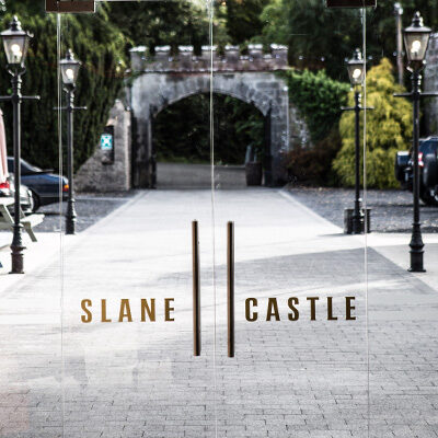 Slane Castle glass doors and walkway