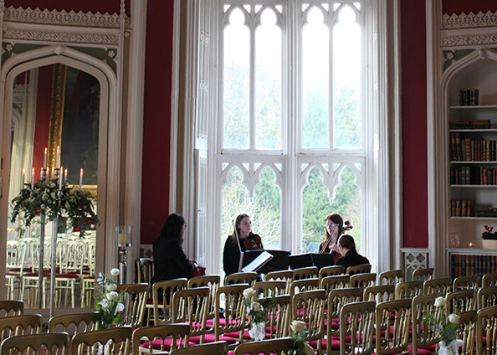 A string quartet practice in main ballroom