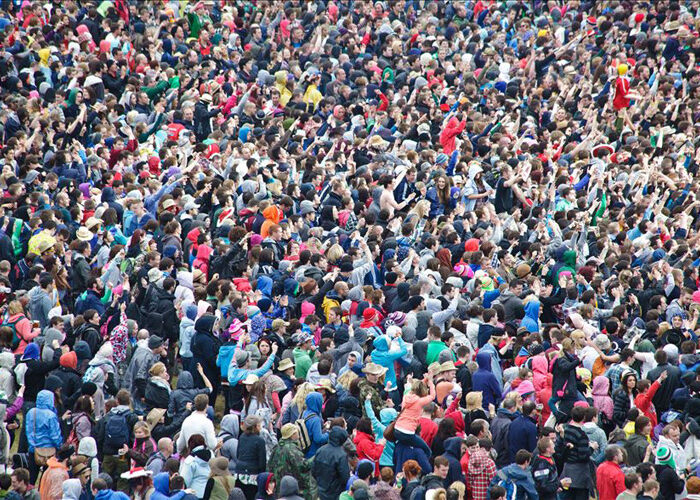 Crowd of people at Slane Castle