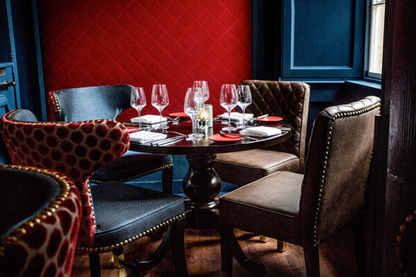 A table set for dinner Gandon Room Restaurant