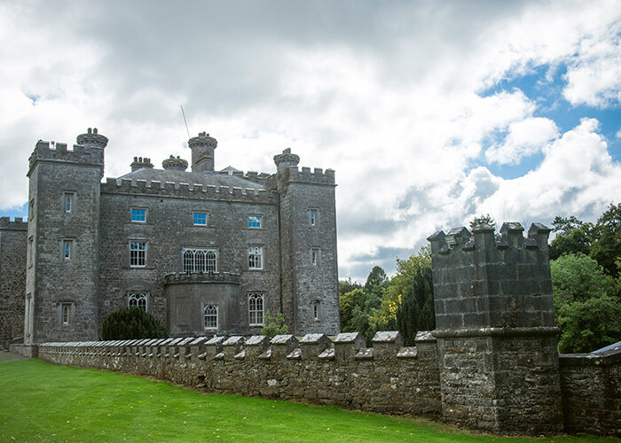 Slane Castle from behind and historic wall