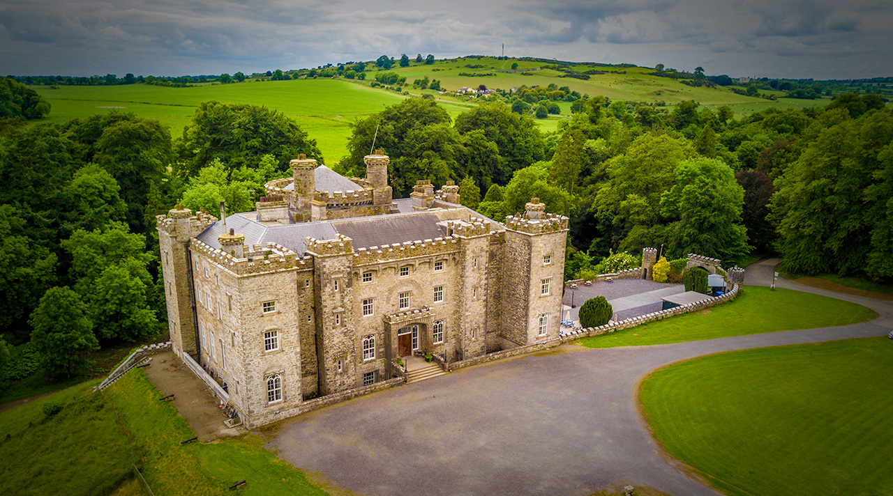 Aerial view of Slane Castle