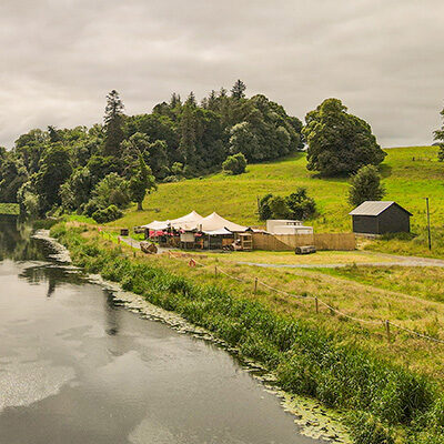 Allta House restaurant tents at the edge of the River Boyne