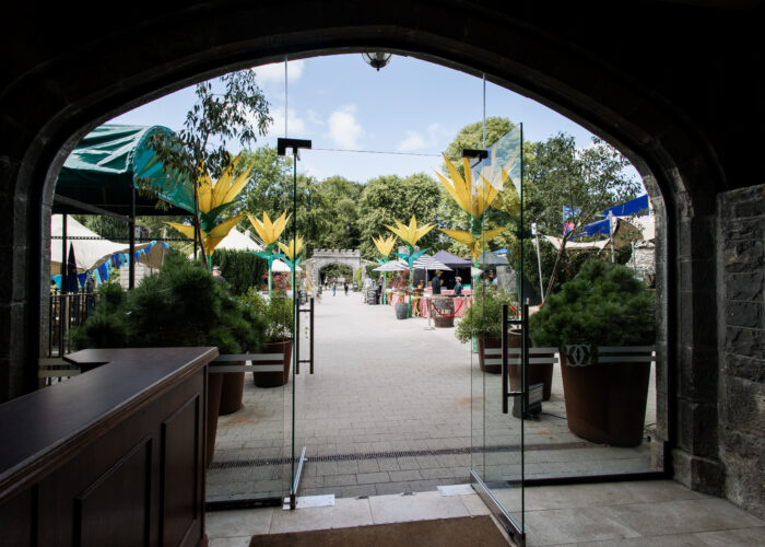 Looking out onto the Courtyard